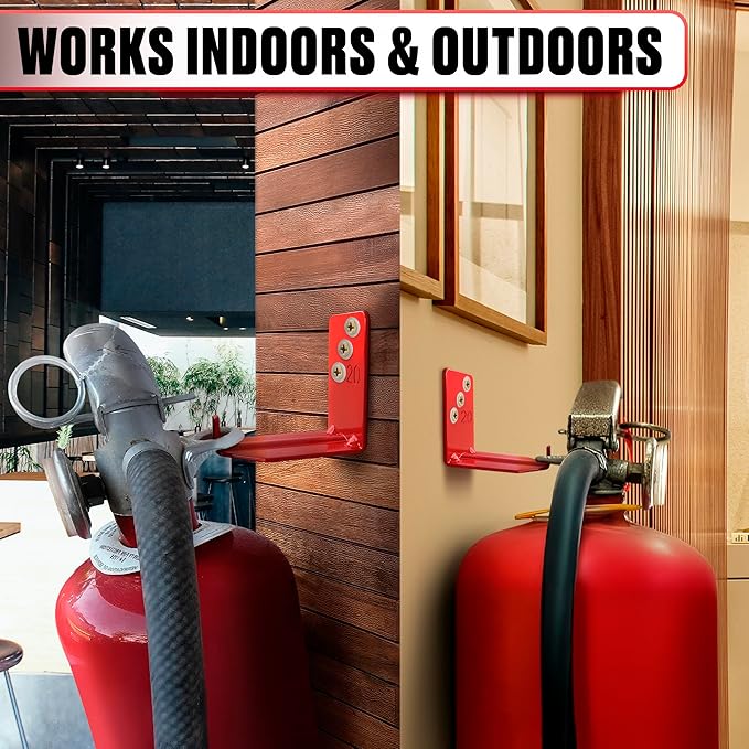 Fire Extinguisher Mount Brackets Set of 8, Heavy Duty Wall Mount Hook 2.36 x 1.57 x 2.36 in, Screws Anchors and Gaskets, Quick Install Holder, Supports up to 20 lb for Garage Workshop Home Cabinet Use