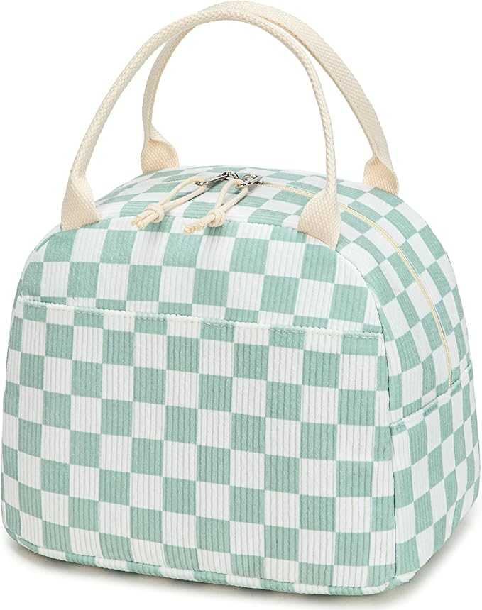 Bluboon Lunch Bag for Women Men Cute Corduroy Lunch Tote Bags Reusable Insulated Lunch Box Large Capacity Reusable Insulated Cooler for Work Picnic or Travel