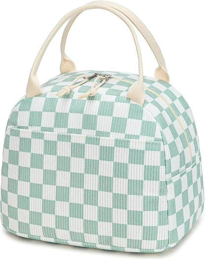 Bluboon Lunch Bag for Women Men Cute Corduroy Lunch Tote Bags Reusable Insulated Lunch Box Large Capacity Reusable Insulated Cooler for Work Picnic or Travel
