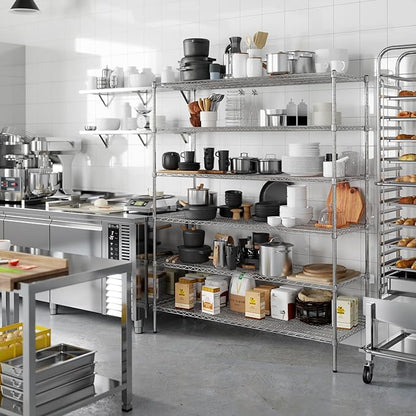 21" Deep x 60" Wide x 74" Height Wire Shelving Kit | 6-Tier | NSF Commercial Storage Rack Unit