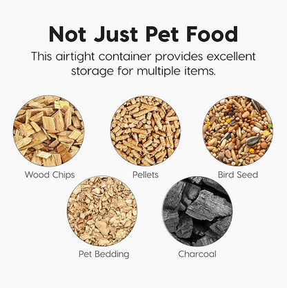 IRIS USA Airtight Dog Food Storage Container, WeatherPro, Up to 22 lbs, Removable Wheels, for Dog Cat Bird and Other Pet Food Storage Bin, Keep Fresh, Made in USA, Smoke
