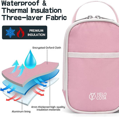 Small Insulated Lunch Bag- Snack Bag- Mini Cooler Bag with Handle for Travel,Work,School(Storage Space below 20oz)- Also Suitable for Pairing with Food Jar