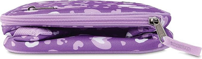 PackIt® Freezable Classic Lunch Box, Leopard Hearts Purple, Built with EcoFreeze® Technology, Reusable, Zip Closure With Zip Front Pocket and Buckle Handle, Designed for Fresh Lunch On the Go