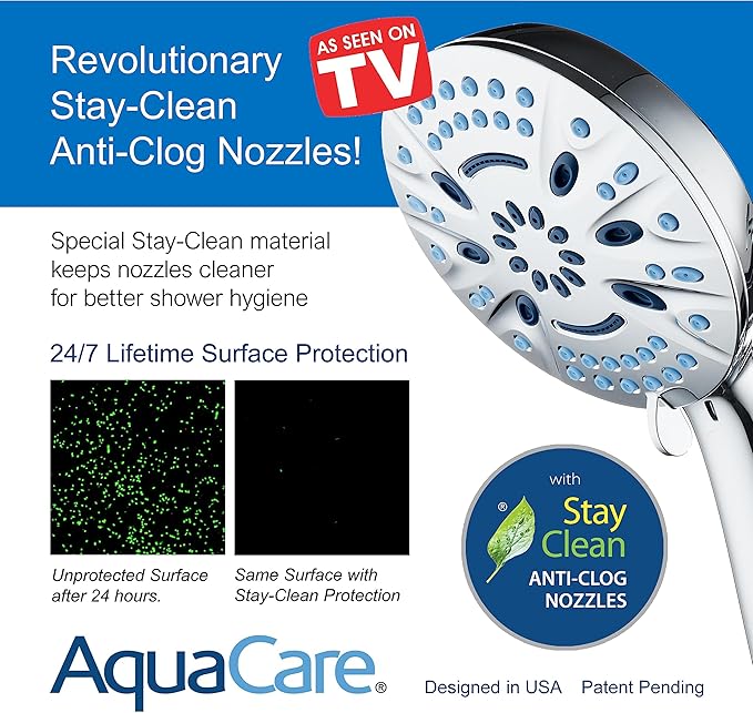 Magneton High-Pressure 8-mode Handheld Shower Head with Magnetic Guidance Docking System - 2 Magnetic Brackets, 5 inch Face, Hygienic Jets, 6 ft. Stainless Steel Hose/All Chrome Finish