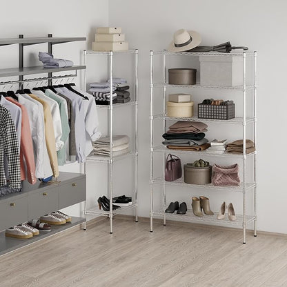 14" Deep x 42" Wide x 74" Height Wire Shelving Kit | 6-Tier | NSF Commercial Storage Rack Unit