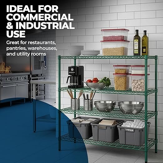 Commercial Epoxy Green Coated Wire Shelf 1’’ Diameter Shelving Poles