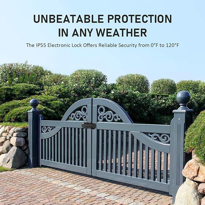 CO-Z Automatic Electric Gate Lock for Single Double Swing Gate Opener, Universal 24VDC Electromagnetic Gate Locks for Outdoor Fence, Electric Gate Latch Magnetic Gate Closer for Gate Operator System
