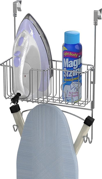 Simple Houseware Over-The-Door/Wall-Mount Ironing Board Holder, Chrome