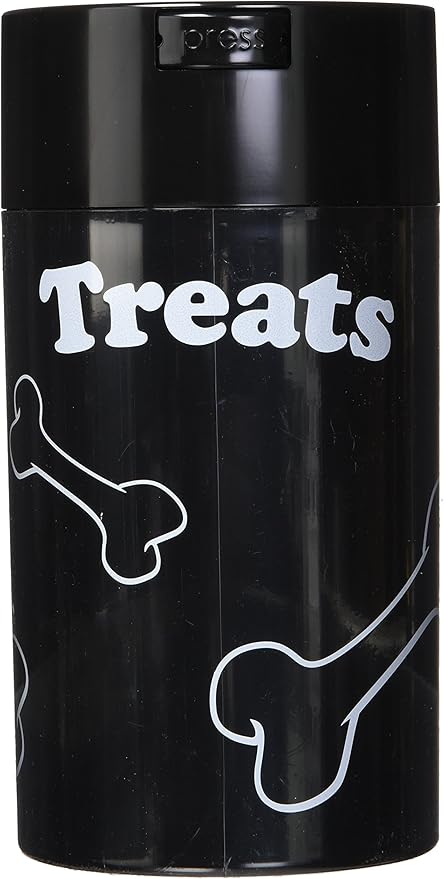 Pawvac 12 Ounce Vacuum Sealed Pet Food Storage Container, Black Treats