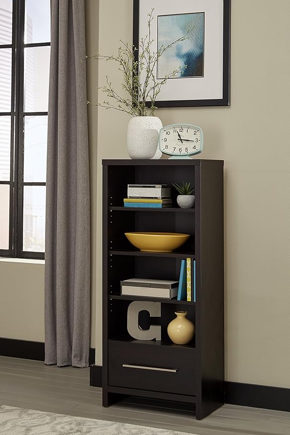 ClosetMaid 1661 Media Storage Tower Bookcase with Drawer Black Walnut
