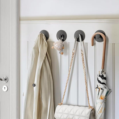 10-Pack White Adhesive Wall Hook for Coat and Towel: Extra Sticky 12 LB (Max), Stainless Coat Rack Door Holder Hanger, Heavy Duty