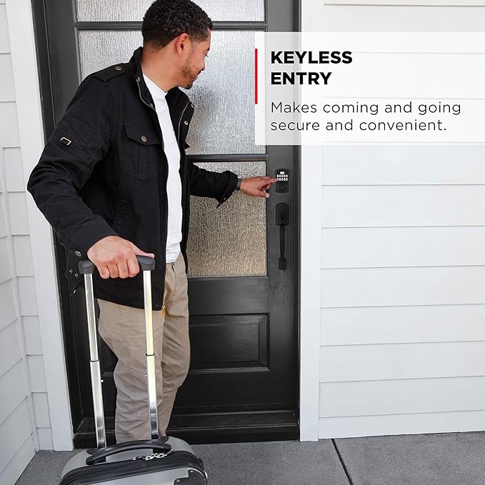 Kwikset Powerbolt 250 10-Button Keypad Matte Black Transitional Electronic Deadbolt Door Lock, Featuring Convenient Keyless Entry, Customizable User Codes and Auto-Locking
