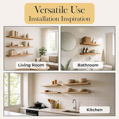 Invisible Floating Shelf Bracket 5 Inch Rod 1/2 inch Diameter Heavy Duty with Jig – Hidden Metal Mantel Mount for Wall Shelves – Floating Shelf Hardware for Bathroom, Kitchen & Living Room (4 Pack)