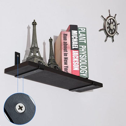 HEART ART Black Shelf Bracket 6 inch, Shelf Bracket 8 Pack,J Metal Heavy Duty Shelf Support Brackets，6.3" L×4.8" H×1.2" W