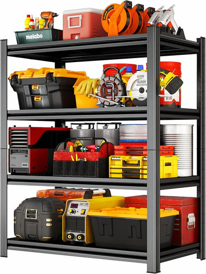 Metal Garage Shelving Unit,Heavy Duty 4-Tier Adjustable Storage Shelves,3000 lbs Capacity,Industrial Shelves for Heavy Tools and Equipment,for Garage,Basement