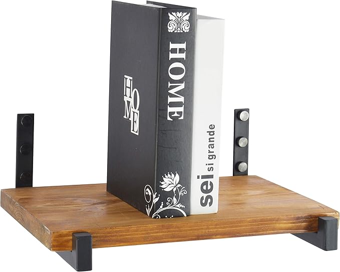 OVOV 2 Pack Heavy Duty Shelf Brackets Wall Mounted Industrial Farmhouse Floating Shelf Brackets with Lip