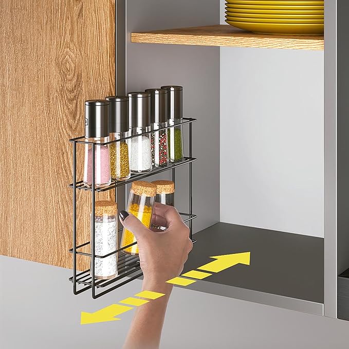 Metaltex Spice Rack Slide, Black, 28X22X6Cm