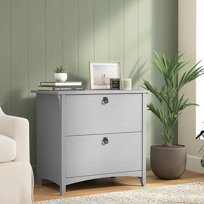 Bush Home Salinas 2 Drawer Lateral File Cabinet in Cape Cod Gray, Home Office Storage Solution, Organizer with Drawers for Workspace, Filing Unit