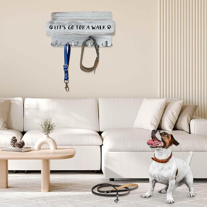 Dog Leash Holder for Wall, Convenient Storage Dog Leash Hook, Keep Leashes Organized, White