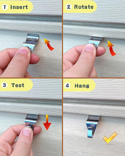 NACETURE Vinyl Siding Hooks Hanger (6 Pack) | No Drill Vinyl Siding Clips for Hanging Outdoor Decor