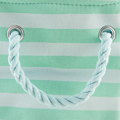 Bone Dry Pet Storage Collection Striped Paw Patch Bin, Aqua, Small Rectangle
