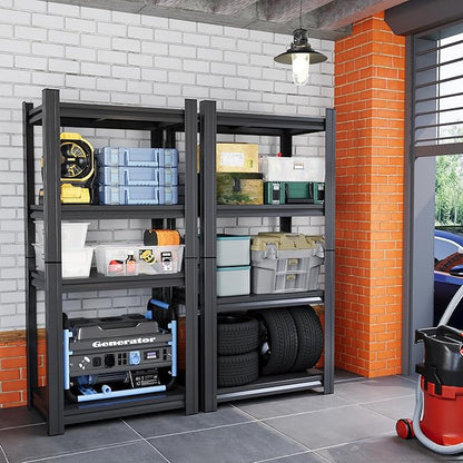 Metal Garage Shelving Unit, Heavy Duty Adjustable Storage Rack, Steel Shelving, Industrial Shelves for Heavy Tools and Equipment, Ideal for Garage, Basement (4-Tier 54" Hx31.5 Wx15.7 D)