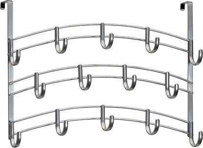 LYNK Professional® Home™ Over The Door Hooks - 14 Hook Over The Door Hanger - Over Door Coat Rack - Hanging Towels or Clothes - Bathroom, Bedroom or Laundry Room - Lifetime Ltd. Warranty – Platinum