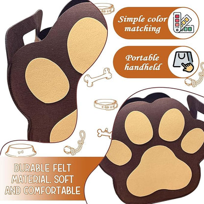 Large Dog Toy Basket Paw Storage Box for Dog Toys & Pet Supplies Felt Dogs Storage Box for Living Room Area Large Organizer for Pet Toys, Blankets and Accessories