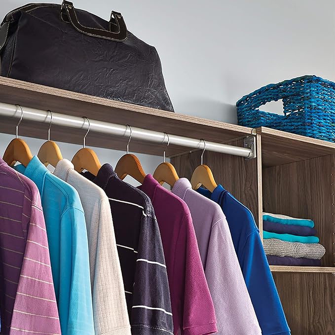 ClosetMaid SuiteSymphony Top Shelf Support Bracket Kit, Add On Accessory, Shelf Hardware Set, for Top Shelf, Satin Nickel