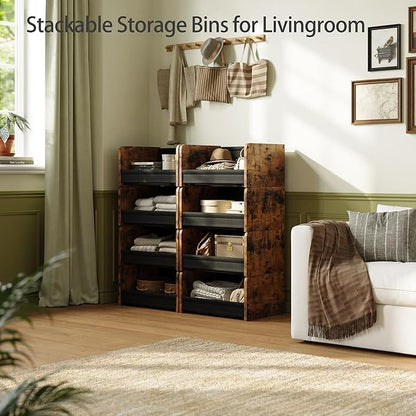 2-Tier Stackable Closet Organizer and Storage Stackable Shelves – Heavy-Duty Darwers Wood & Metal, Easy Assembly, Space-Saving Vertical Storage for Bedroom, Closet, Patent Design
