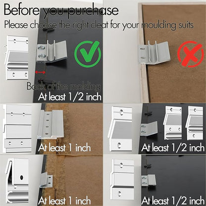 42" Heavy Duty French Cleat, 280lb,Built-in Level - Wall Hanging Clip System for Cabinet,Shelf,Heavy Mirror & Picture Frame, Headboard, White Board, Ledges, Painting - Z Bar Cleat Hanger - 2 Pack