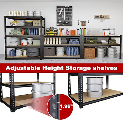 Garage Shelving Unit,40''W Black Storage Shelf,5 Tier Storage Racks and Shelving, Shelves Units Free Standing, Heavy Duty Metal Adjustable Shelves for Kitchen/Tool/Office (20''Dx40''Wx72''H)