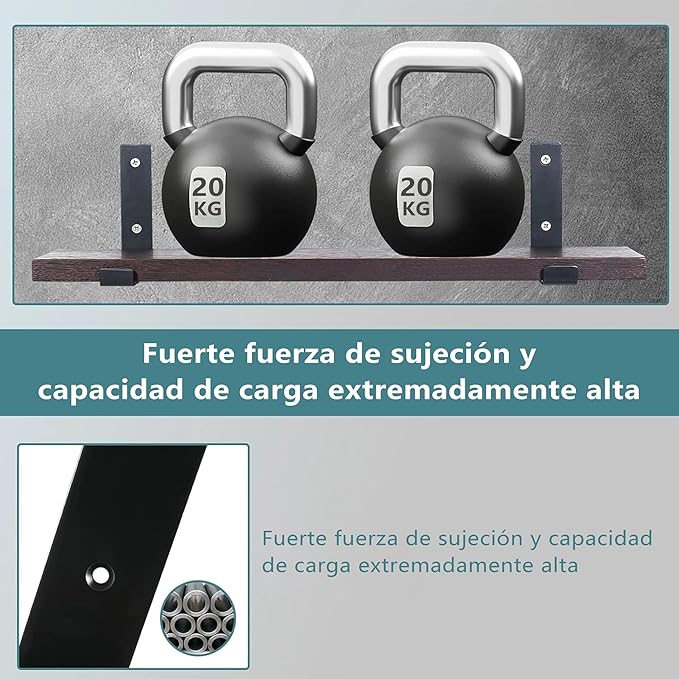 HEART ART Black Shelf Bracket 12 Inch, Shelf Brackets Heavy Duty,L Brackets for Shelves,Floating Shelf Bracket 8 Pack,11.5" L×6" H×1.5" W