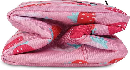 PackIt® Freezable Snack Box, Sweet Strawberry, Built with EcoFreeze® Technology, Collapsible, Zip Closure with Buckle Handle, Designed For Work Snacks, Fresh Snacks On the Go, Adults, and All Ages