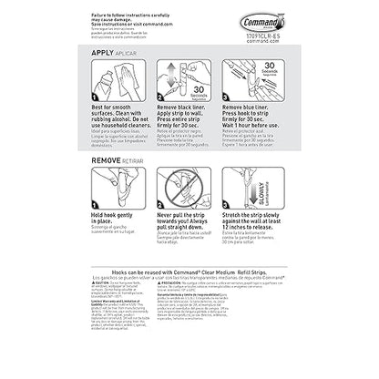 Command Outdoor Medium Clear Wall Hook, 5 Hooks and 6 Strips, Damage-Free Hanging Wall Hook for Hanging Outdoor Wall Decor with Weather Resistant Strips, Holds up to 2 lb