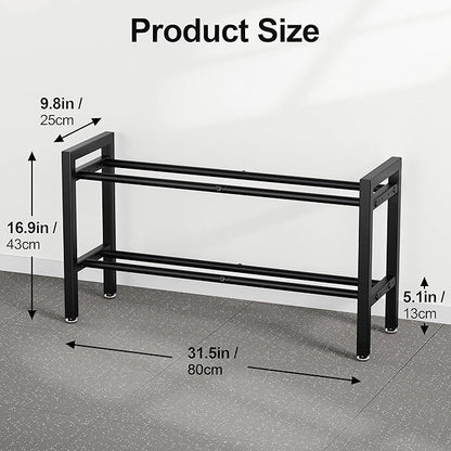 Dumbbell Rack 2-Tier Adjustable Weight Rack For Home Gym Dumbbells Kettlebell (Rack Only)