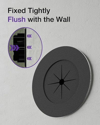 VCELINK Brush in Wall Cable Management Kit for Wall Mounted TV, 3.79" (96 mm) Cord Hider for Low Voltage Cables Pass Through, Black Wall Plate