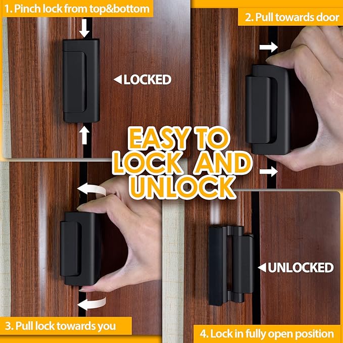 Home Security Door Lock Door Lock Security Door Reinforcement Lock Metal Door Locks for Kids Safety Proof Front Door Child Safety Lock Top Door Latch Lock Extra High Security Door Locks Interior Lock
