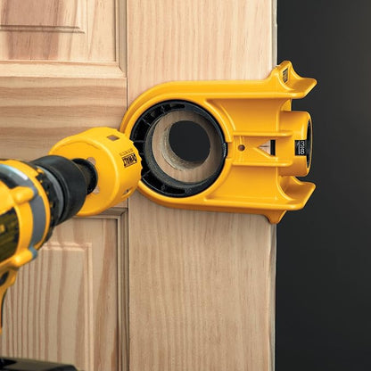 DEWALT Door Lock Installation Kit, C Clamp Design Hole Saw Kit For Metal or Wood Doors, 2 Adjustable Bushings, Easy Installation, Height Alignment (D180004)