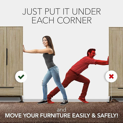 Furniture Sliders for Carpet X-PROTECTOR - 16 PCS Moving Pads 2 1/2" - Sliders for Furniture. Move Your Furniture Easily with Reusable Furniture Moving Sliders for Carpets!