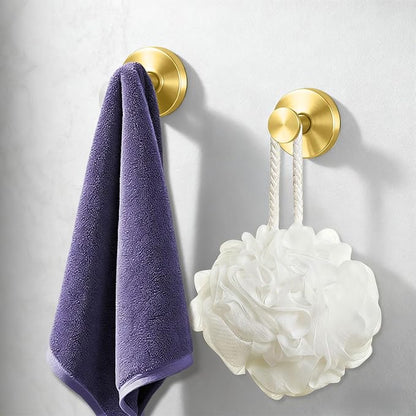 Suction Cup Hooks for Shower, Bathroom,Glass Windows,Tile – Towel, Loofah, No-Drill Wreath Hanger for Front Door Waterproof Hook Hold (Gold)