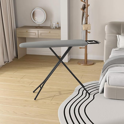 Yaheetech Foldable Ironing Board, Heavy Duty Iron Board with 9 Adjustable Heights, 4 Layer Cover and Safety Iron Rest, 52X14 Compact and Space Save Iron Board for Home Laundry Room Use, Gray