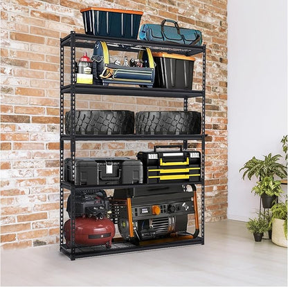 Heavy Duty Storage Shelves 48x24x72 in, 2500Lbs Adjustable Metal Shelving for Garage Organization, Durable Garage Shelving Easy Assemble