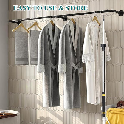 Clothes Hanger Reaching Hook Telescopic Adjustment clothes hook pole Light and can Extend from 37" to 65" with 4.7 "Hook and Sponge Handle.