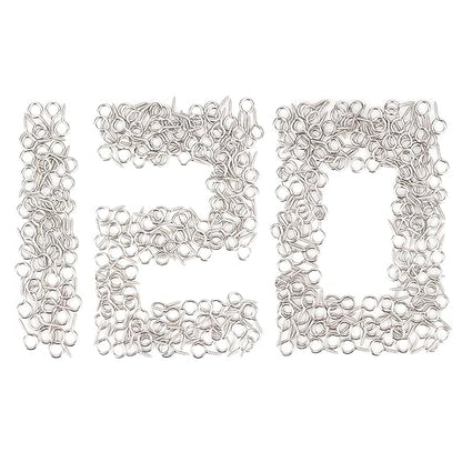 Aovchei Eye Screws, 120Pcs 0.67 inches 304 Stainless Steel Screw Hooks, Rust-Resistant Self Tapping Eyelet Bolts for Wood, Securing Cables Wires, Indoor & Outdoor for Hanging Artwork