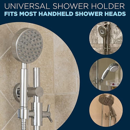 HammerHead Showers® Solid Metal 27.5 Inch Shower Slide Bar for Hand Held Shower Heads, Matte Black | Adjustable Height Showerhead with Hose Rail System | Easily Adjust Height & Angle of Handshower