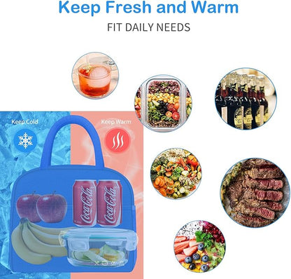 DALINDA Lunch Bag Lunch Box for Women Men Reusable Insulated Lunch Bags for Adults,Water-Resistant Cute Cooler Lunch Tote Bag, Large Capacity for Work Travel Picnic, jewel blue