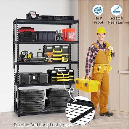 Heavy Duty Storage Shelves 48x18x72 in, 2500Lbs Adjustable Metal Shelving for Garage Organization, Durable Garage Shelving Easy Assemble