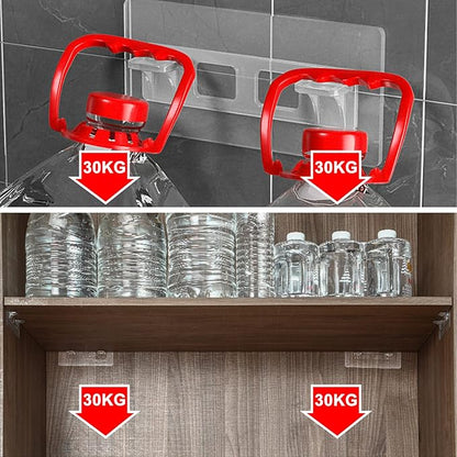 12 Pcs Punch Free Shelf Support Pegs Self Adhesive Shelves Clips No Drill Shelf Bracket Holders Pin for Kitchen Cabinet Book Shelves Closet Clapboard Layer (2-Pegs)