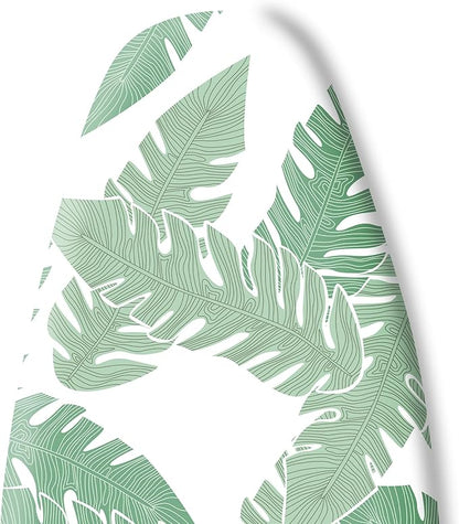 Extra Thick Ironing Board Cover and Pad, Tropical Leaves 15x54 Ironing Board Cover, Resist Scorching and Staining,Elastic Edges,Summer Plants Green